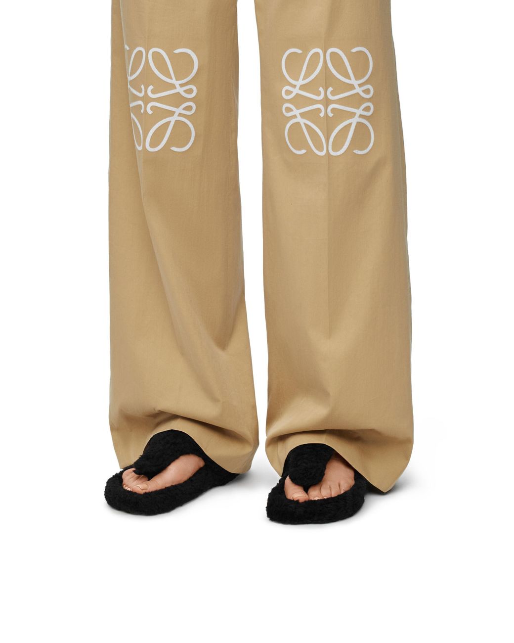 Loewe Black Ease Toe Post Sandals