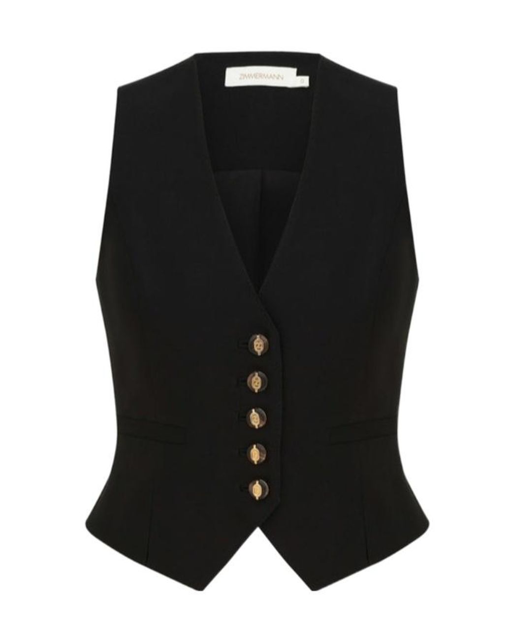 Zimmermann Black Button-Up Waistcoat