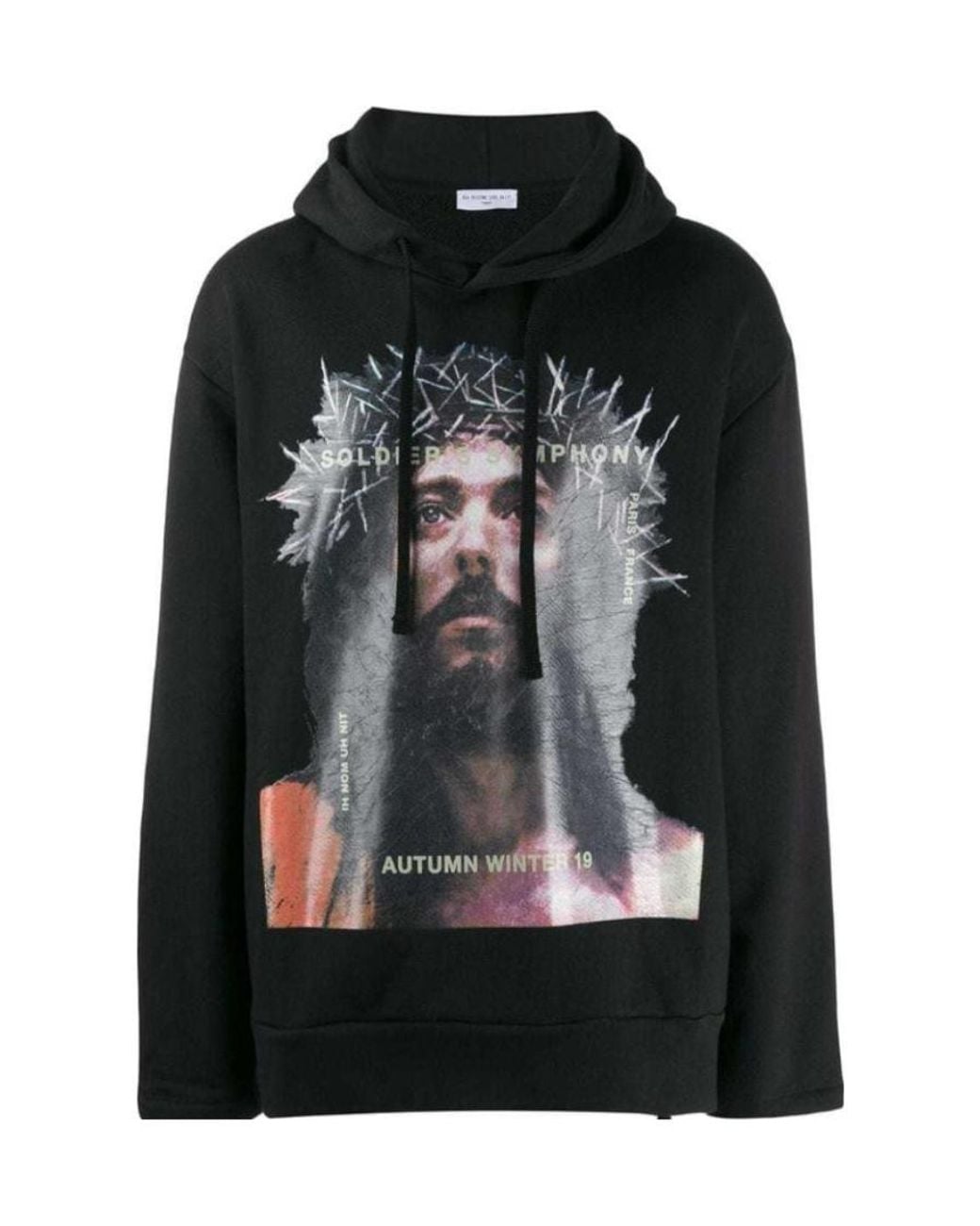Ih Nom Uh Nit Black Graphic Logo Print Hoodie for men