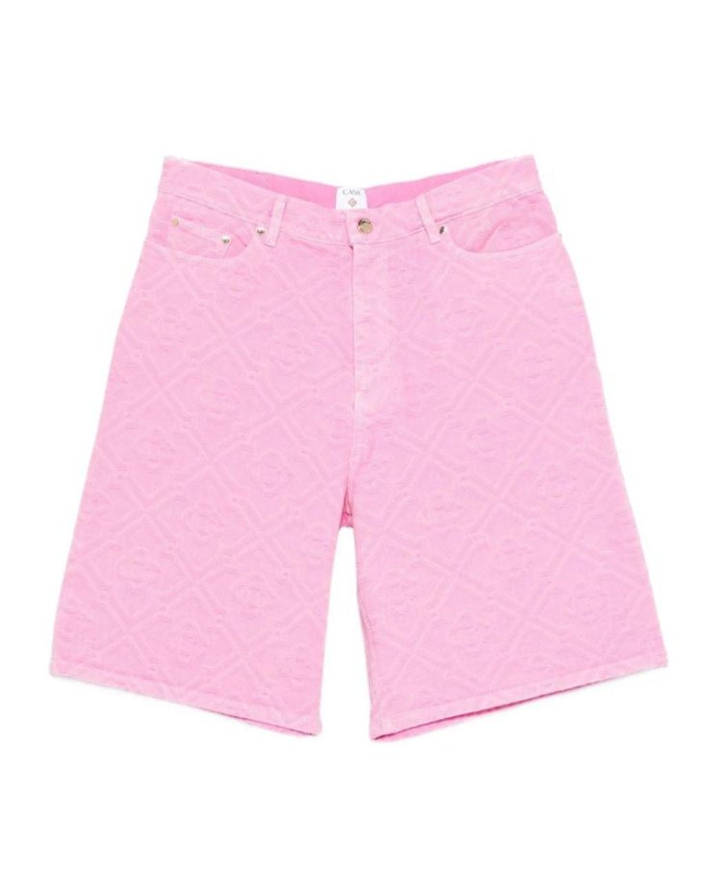 Casablanca Pink Embossed Bermuda Shorts for men