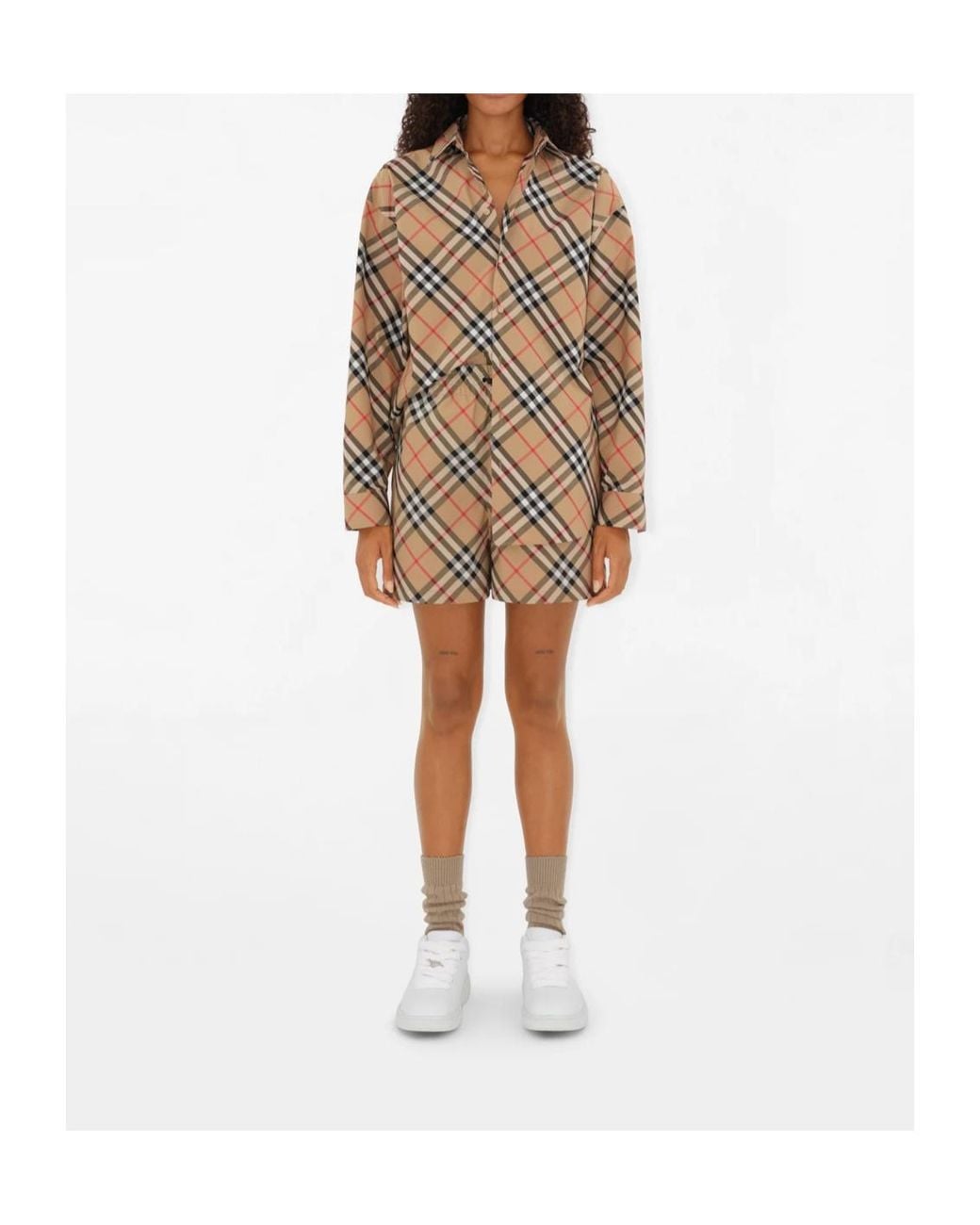 Burberry Natural Check Printed Long Sleeved Shirt