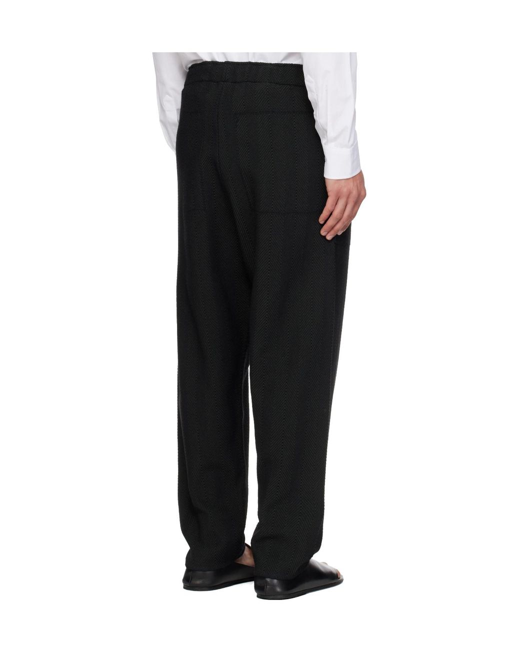 Homme Plissé Issey Miyake Black Herringbone Casual Pants for men