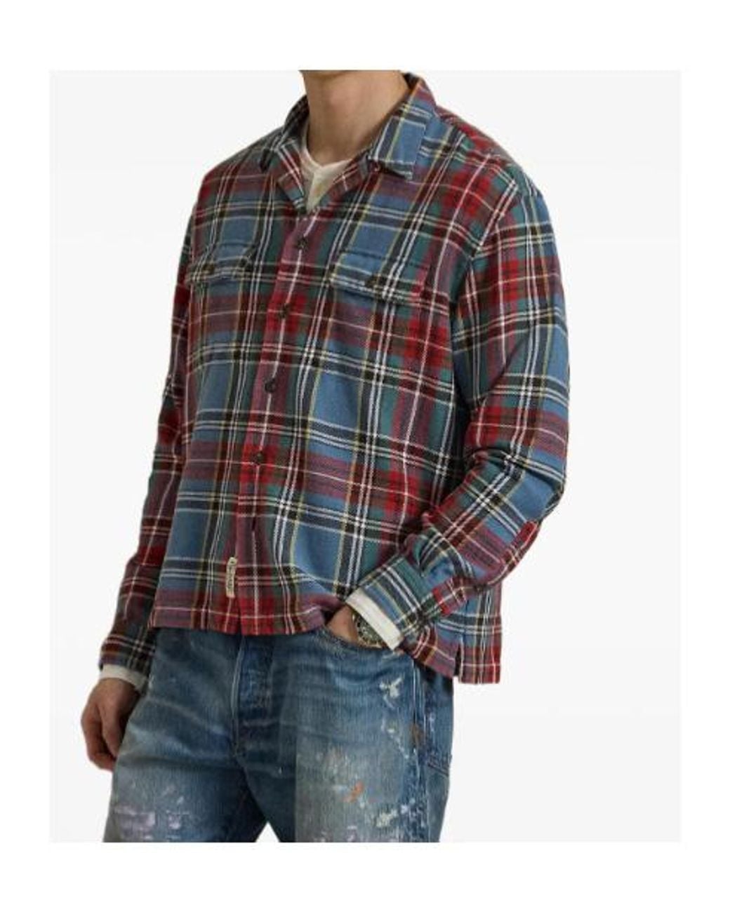Polo Ralph Lauren Blue Checked Flannel Shirt for men