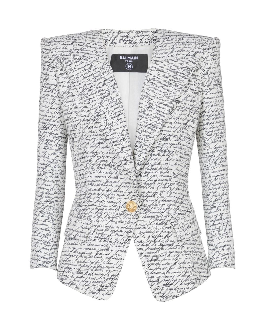 Balmain Blue Love Letter Buttoned Tailored Jacket