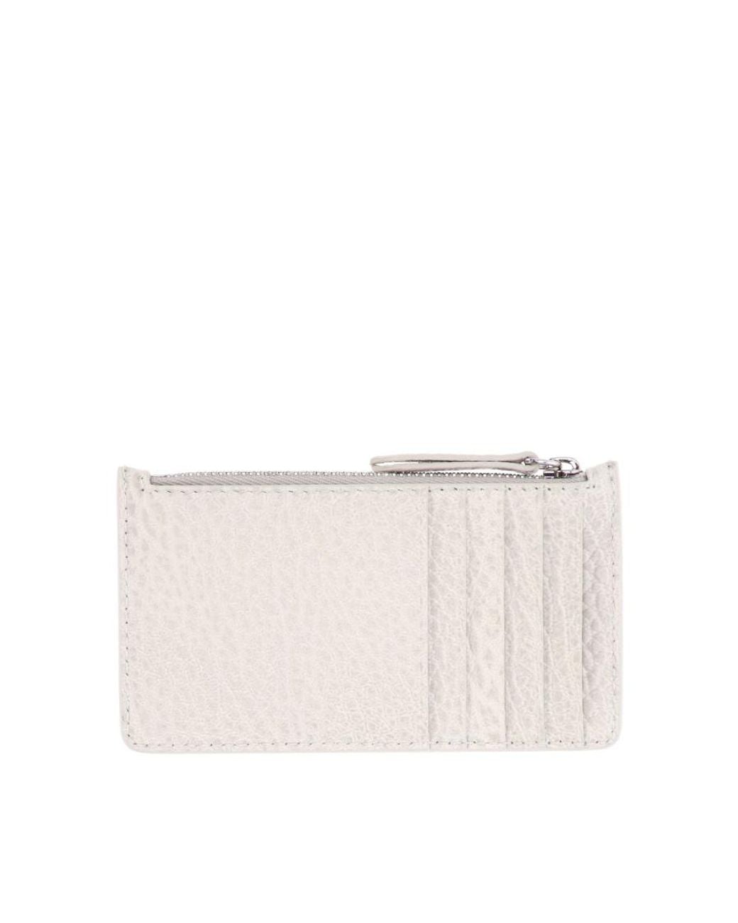 Maison Margiela White Four-Stitch Detailed Coin Purse