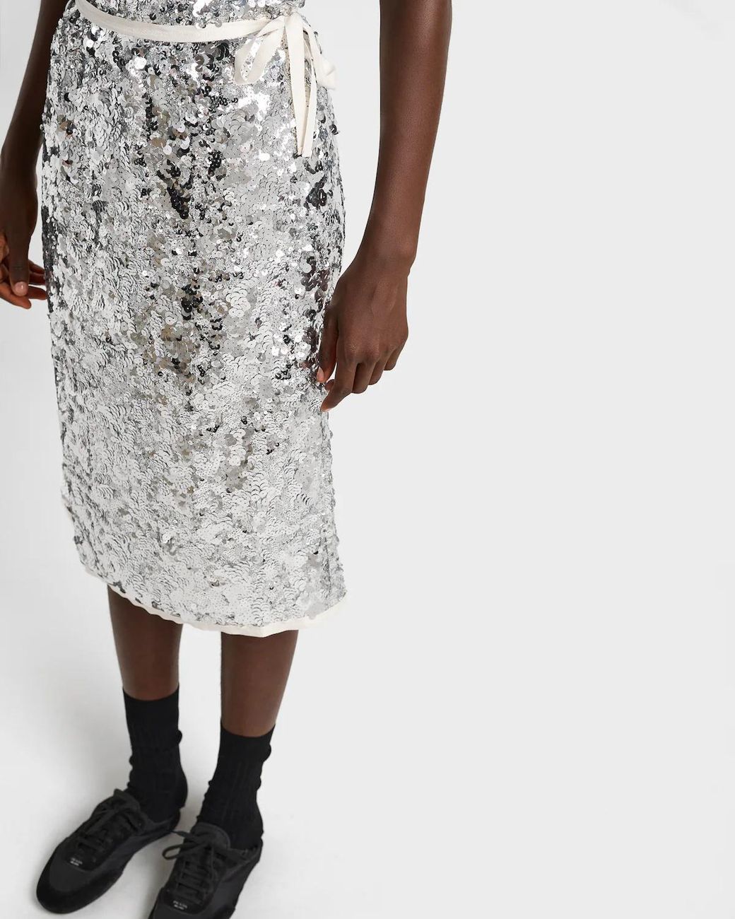 Prada Gray Embroidered Sequin Skirt