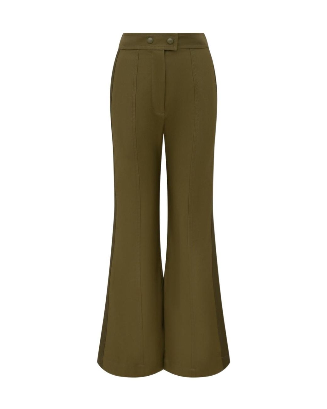 Zimmermann Green Valiant Drill Flare Pants