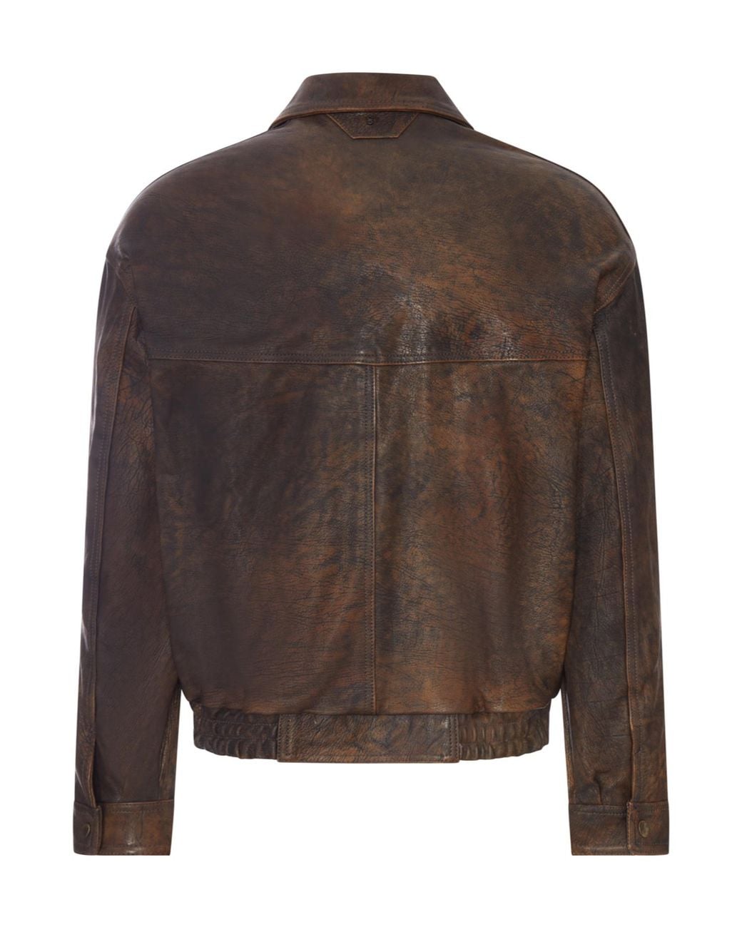 Salvatore Santoro Brown Zip-Front Shirt Collar Jacket for men