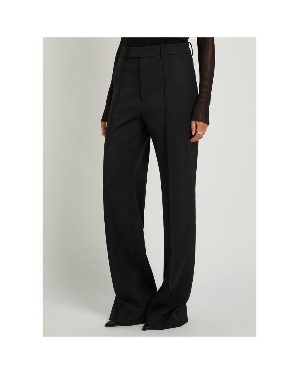 Nili Lotan Black Casual Trousers With Belt Loops