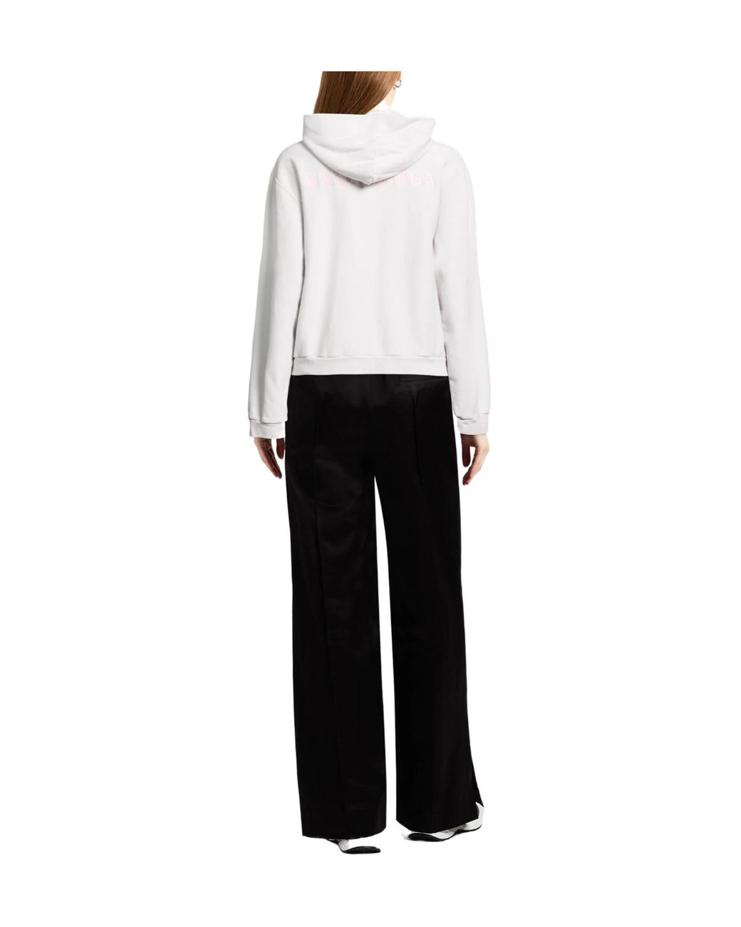Balenciaga White Oversized Zip-Up Hoodie