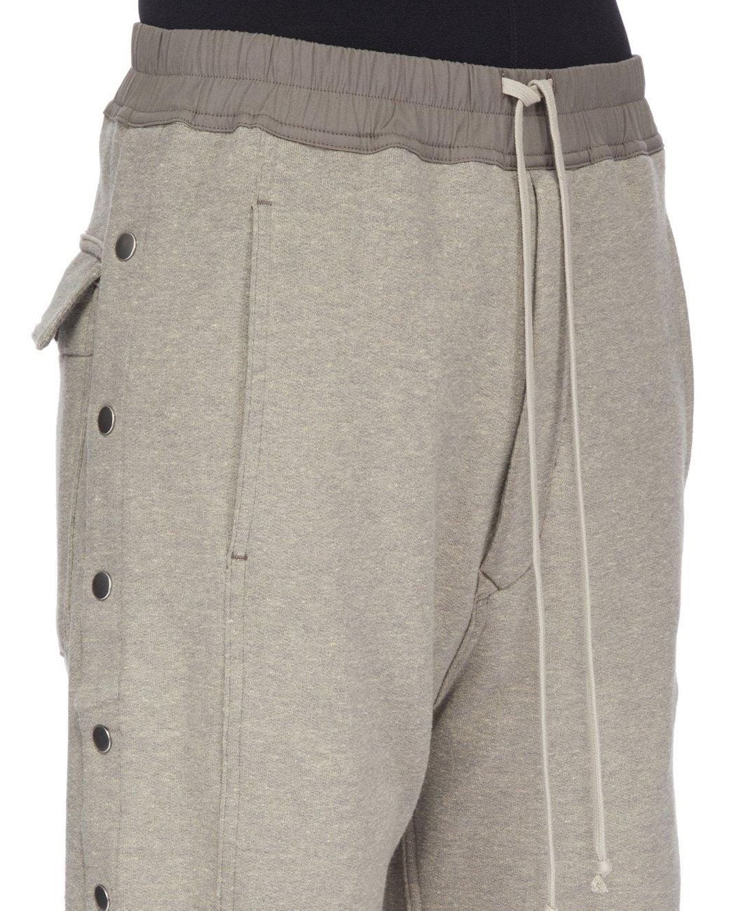 Rick Owens Gray Drawstring Wide-Leg Pants