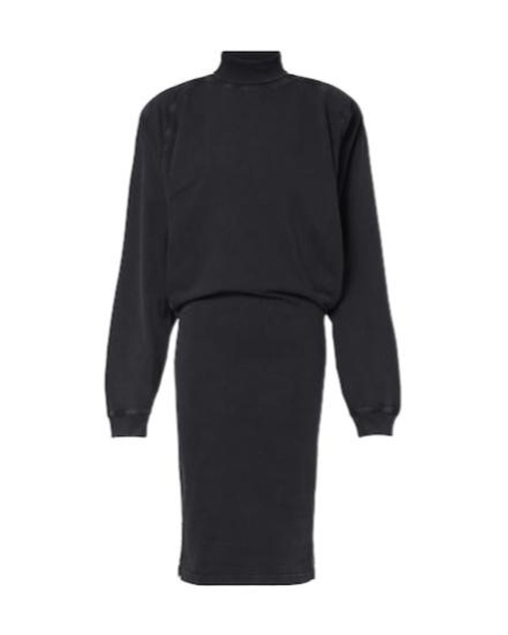 Mugler Blue Cotton Jersey Sweatshirt Dress