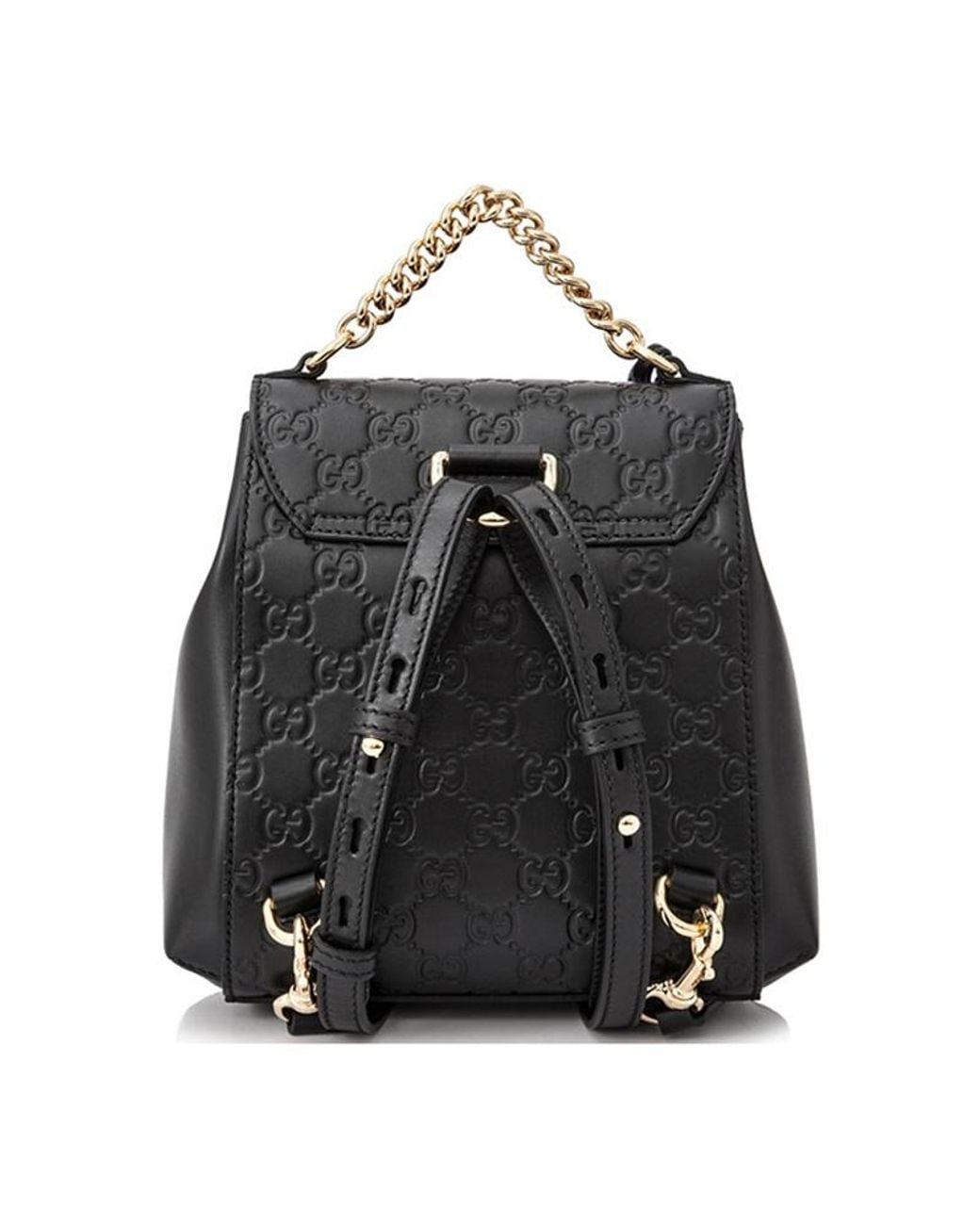 Gucci Black Gg Embossed Locking Backpack