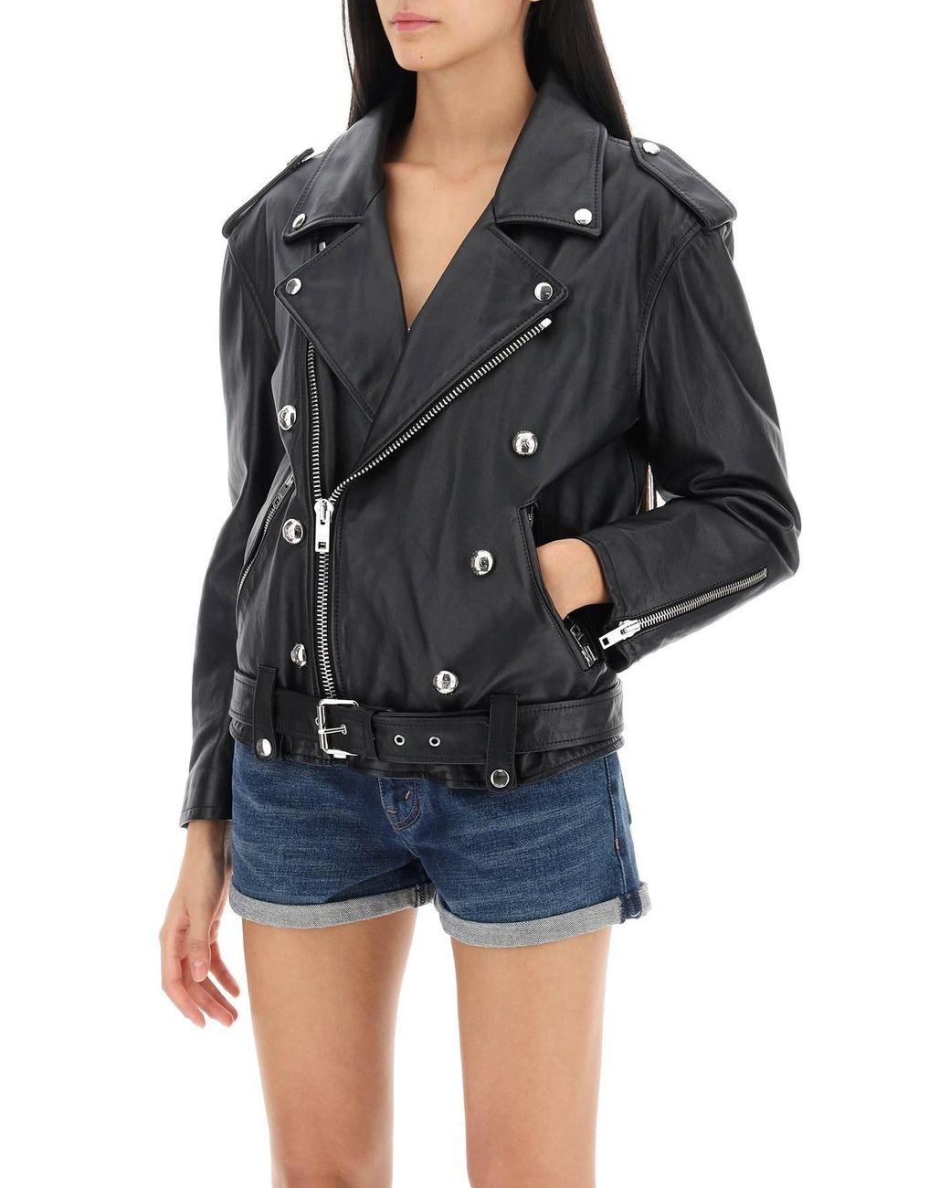 Céline Black Loose Biker Jacket