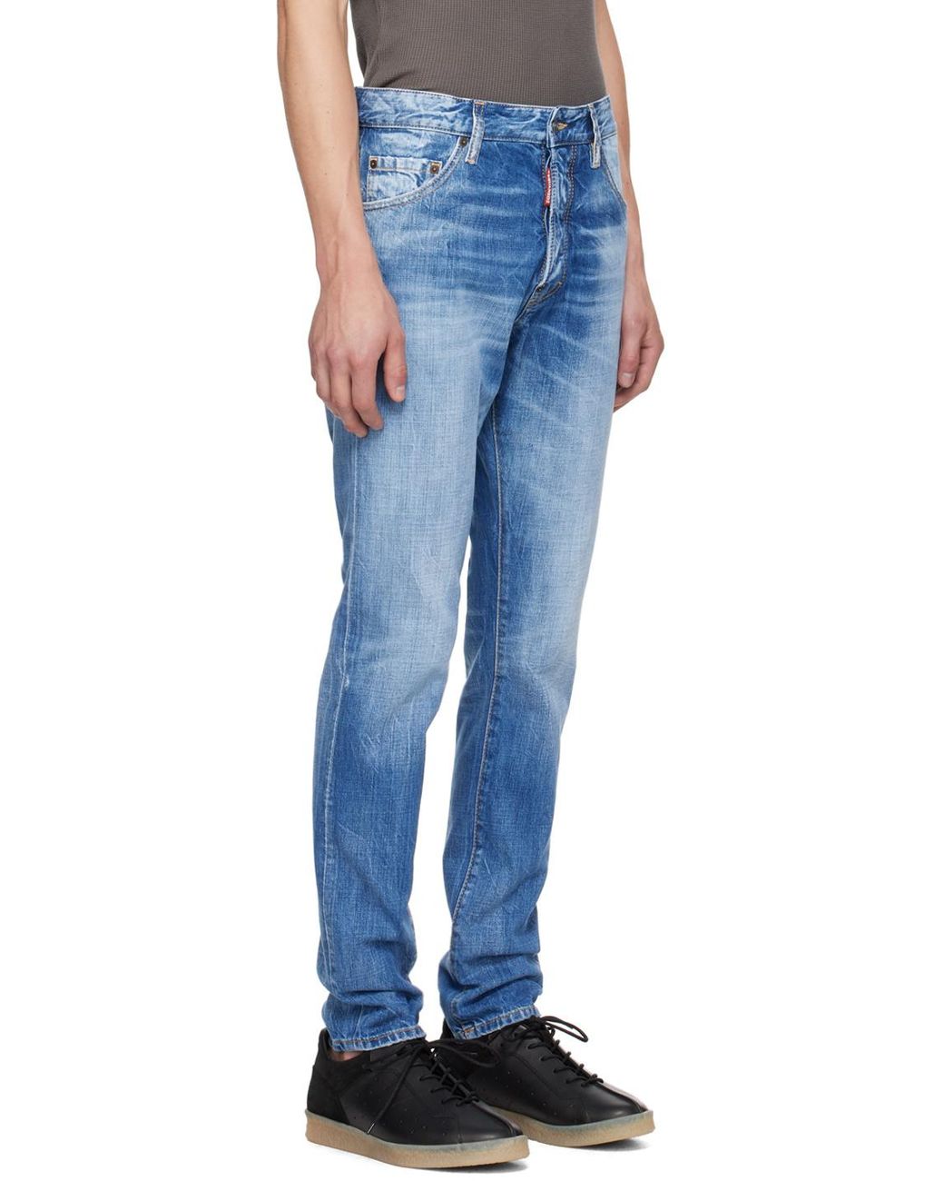 DSquared² Blue Cool Guy Logo Patch Denim Jeans for men