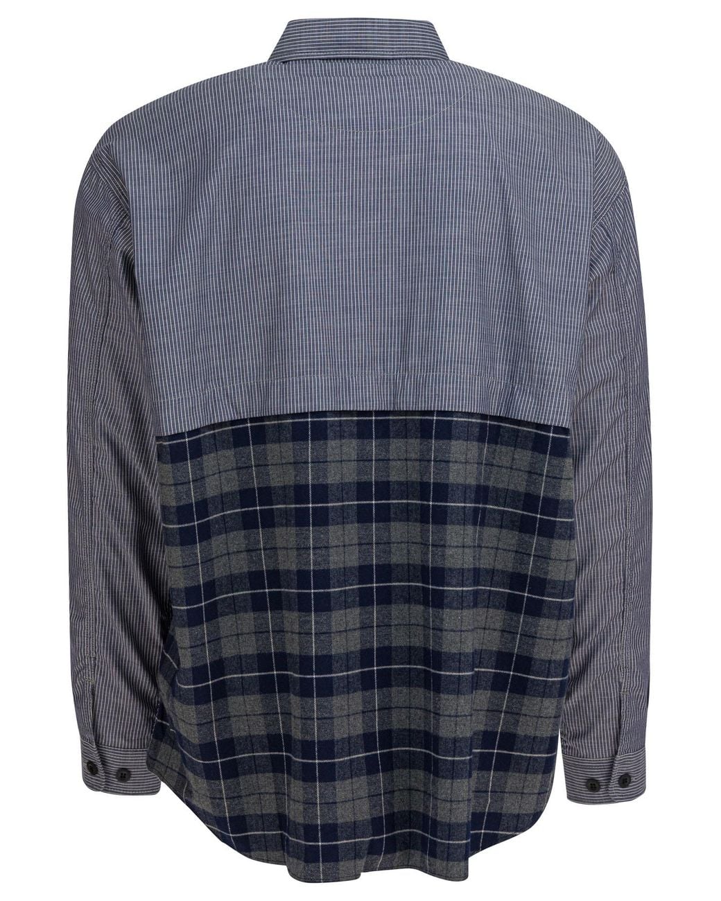 Comme des Garçons Blue Striped Checked Cotton Shirt for men