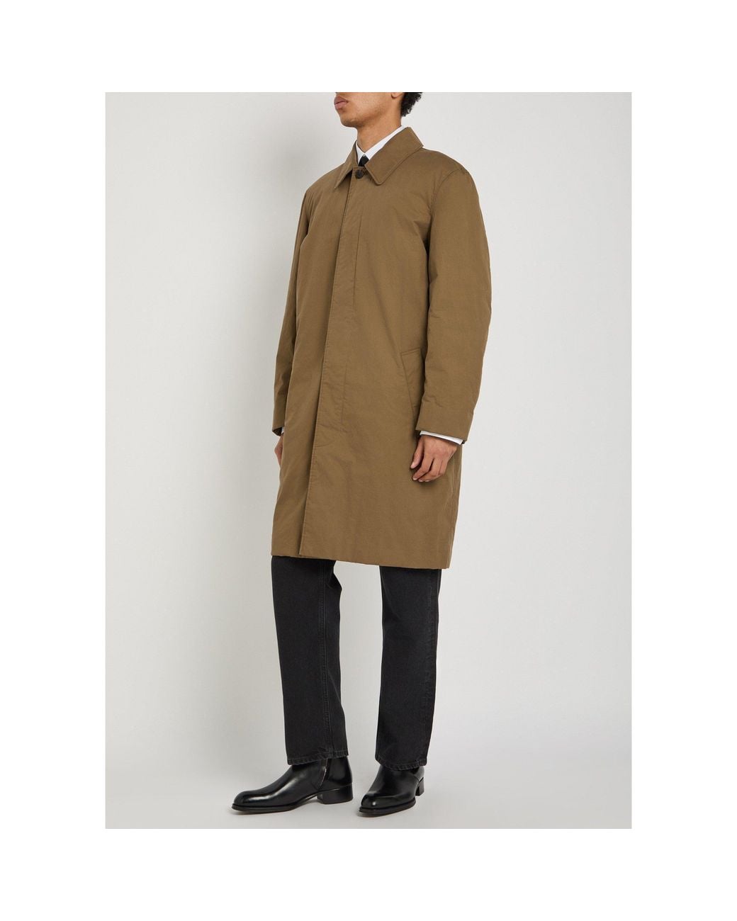Saint Laurent Green Notched Collar Medium-Length Windbreaker for men