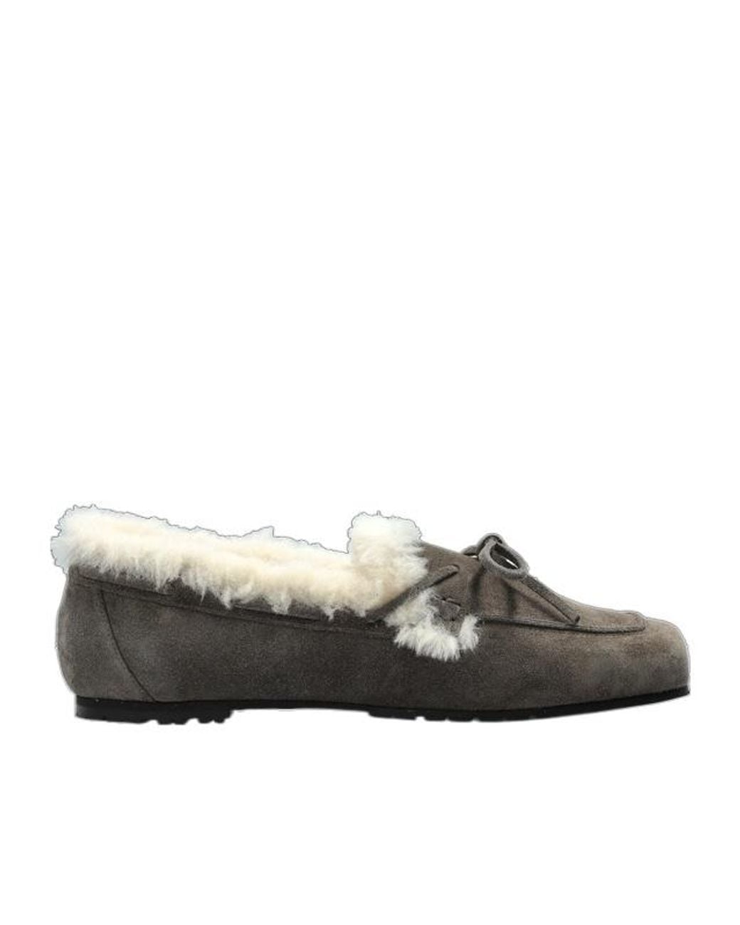 Aeyde Multicolor Jasper Shearling Trim Flat Shoes