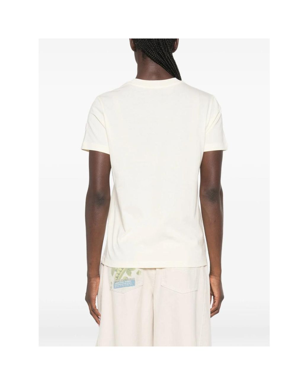 Moncler White Logo Patch Crewneck T-Shirt