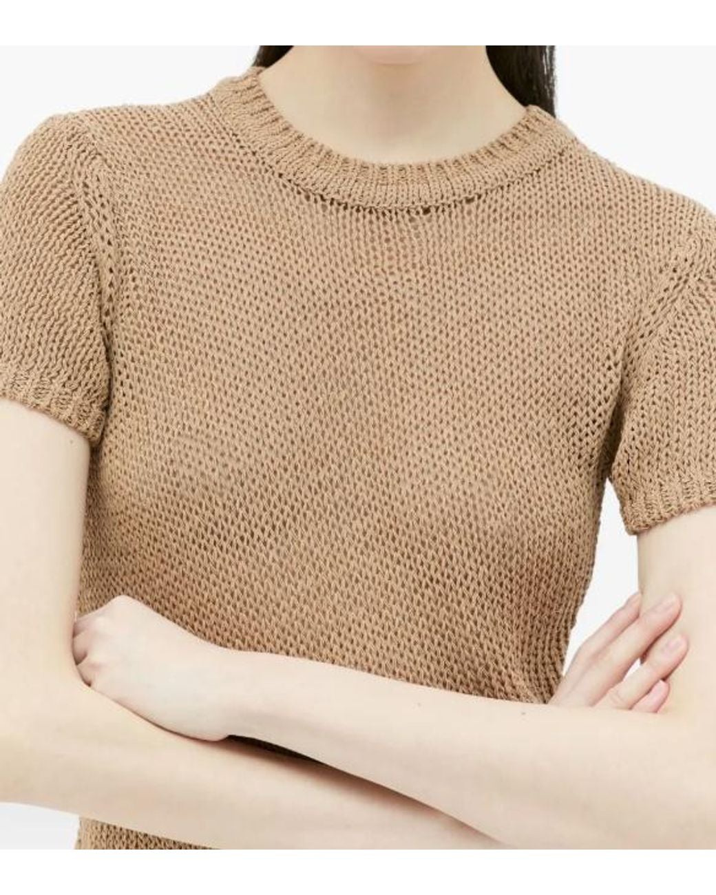 AYA MUSE Natural Atele Knitted Crewneck T-Shirt
