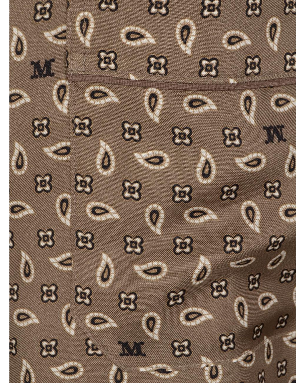 Max Mara Brown Silk Printed Shirt