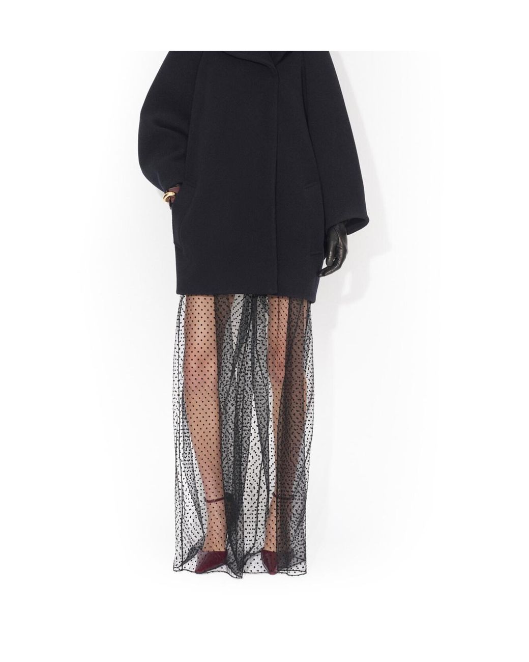 Alaïa Gray Mesh Wide-Leg Trousers