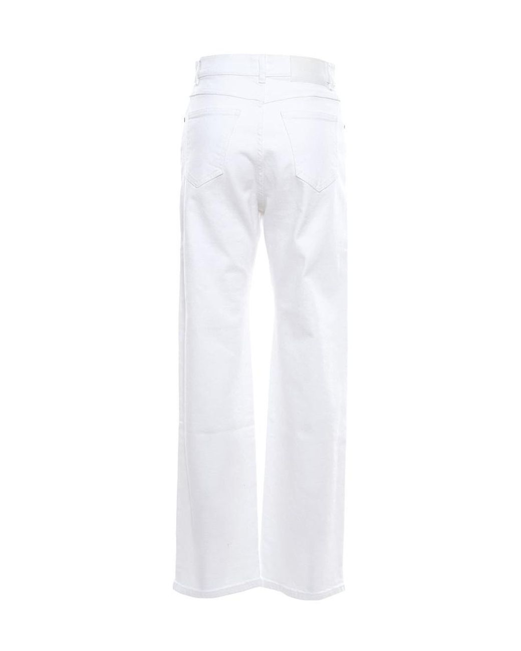 P.A.R.O.S.H. White Straight Leg Trousers