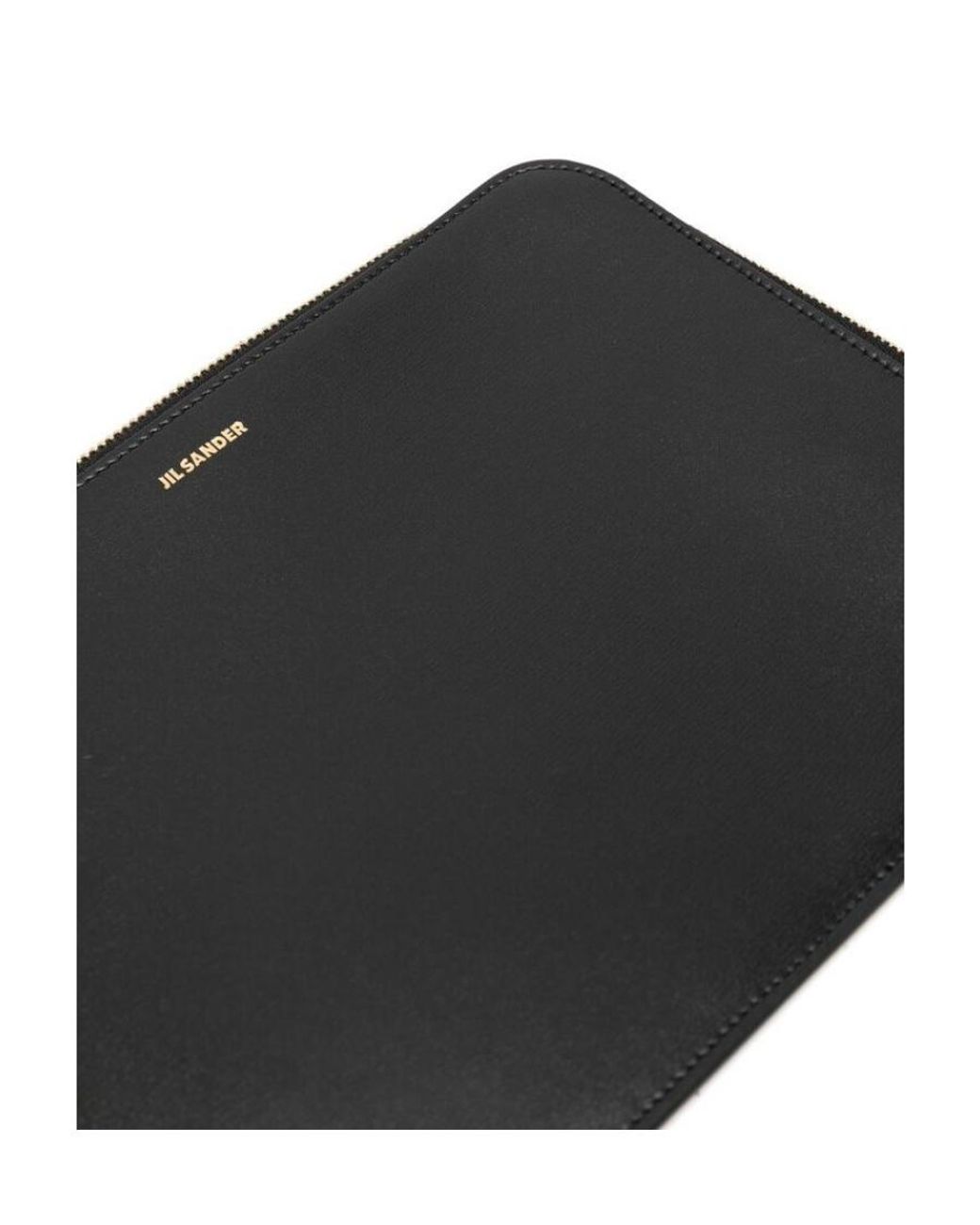 Jil Sander Black Logo Print Strap Clutch Bag
