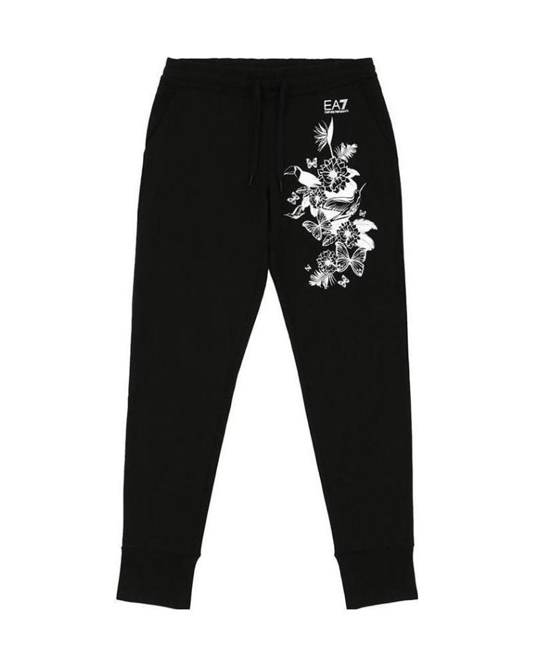 EA7 Black Logo Printed Sweatpants
