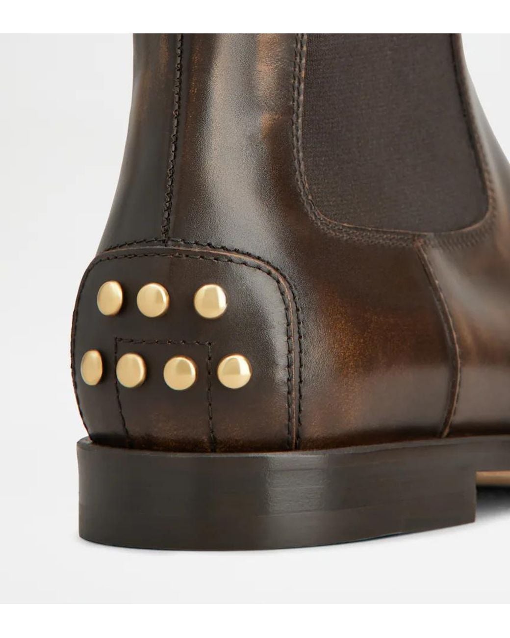 Tod's Brown Studded Chelsea Ankle Boots