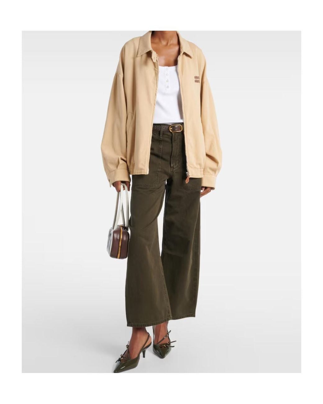 Citizens of Humanity Brown Ayla Cargo High-Rise Wide-Leg Jeans
