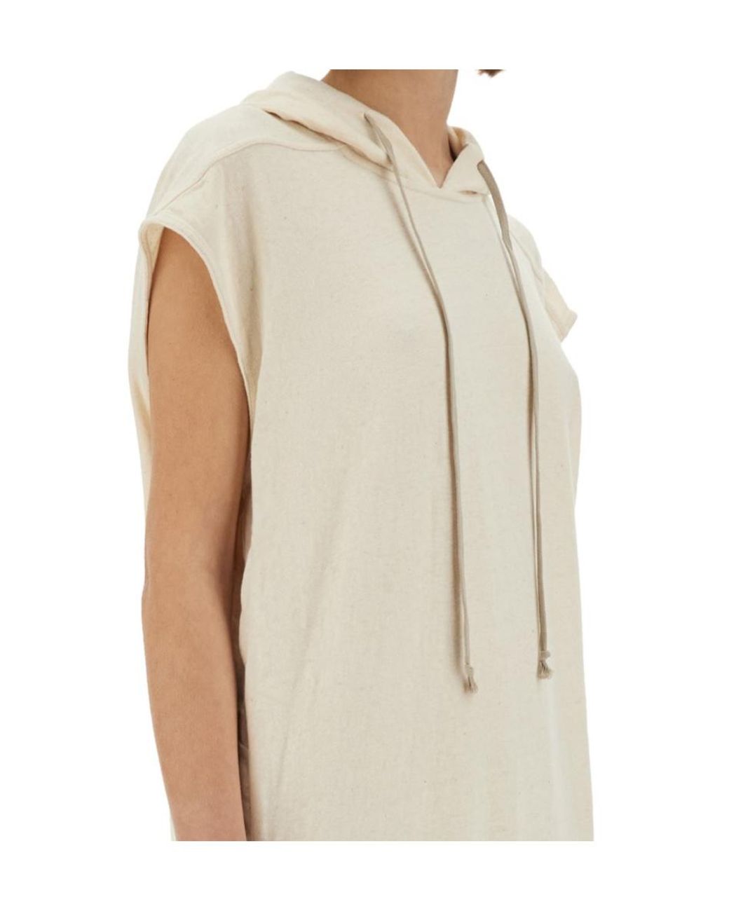 Rick Owens White Hooded Long Dress