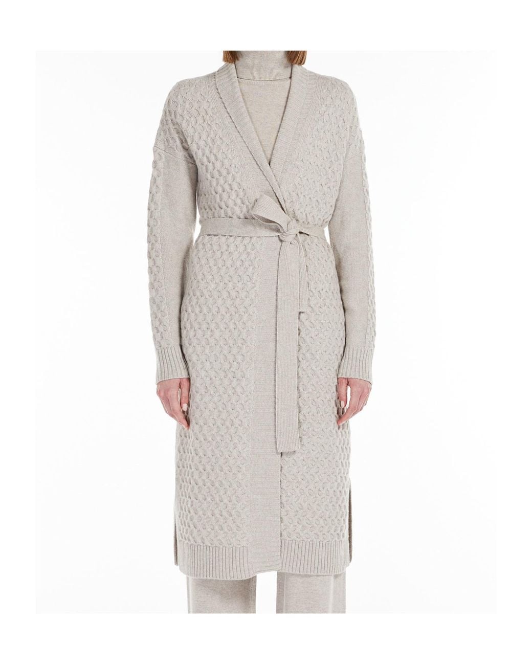 Max Mara White Wool And Cashmere Knitted Cardigan
