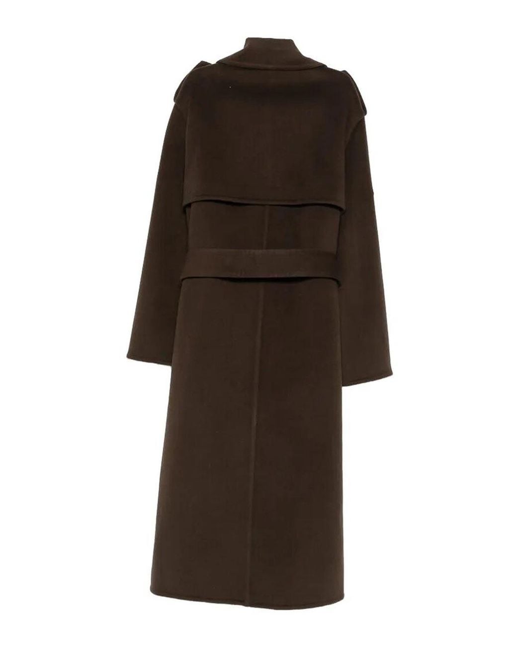 Alberta Ferretti Wool Trench Coat in Brown | Lyst