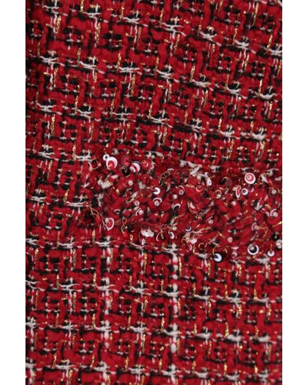 Valentino Red Sequin-Detail Tweed Jacket
