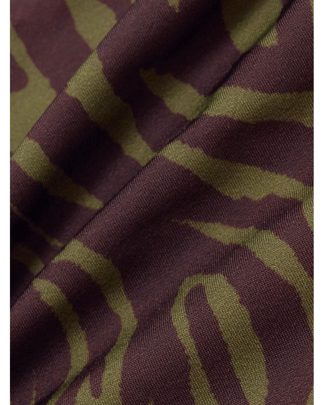 The Attico Brown Zebra-Print Halterneck Swimsuit