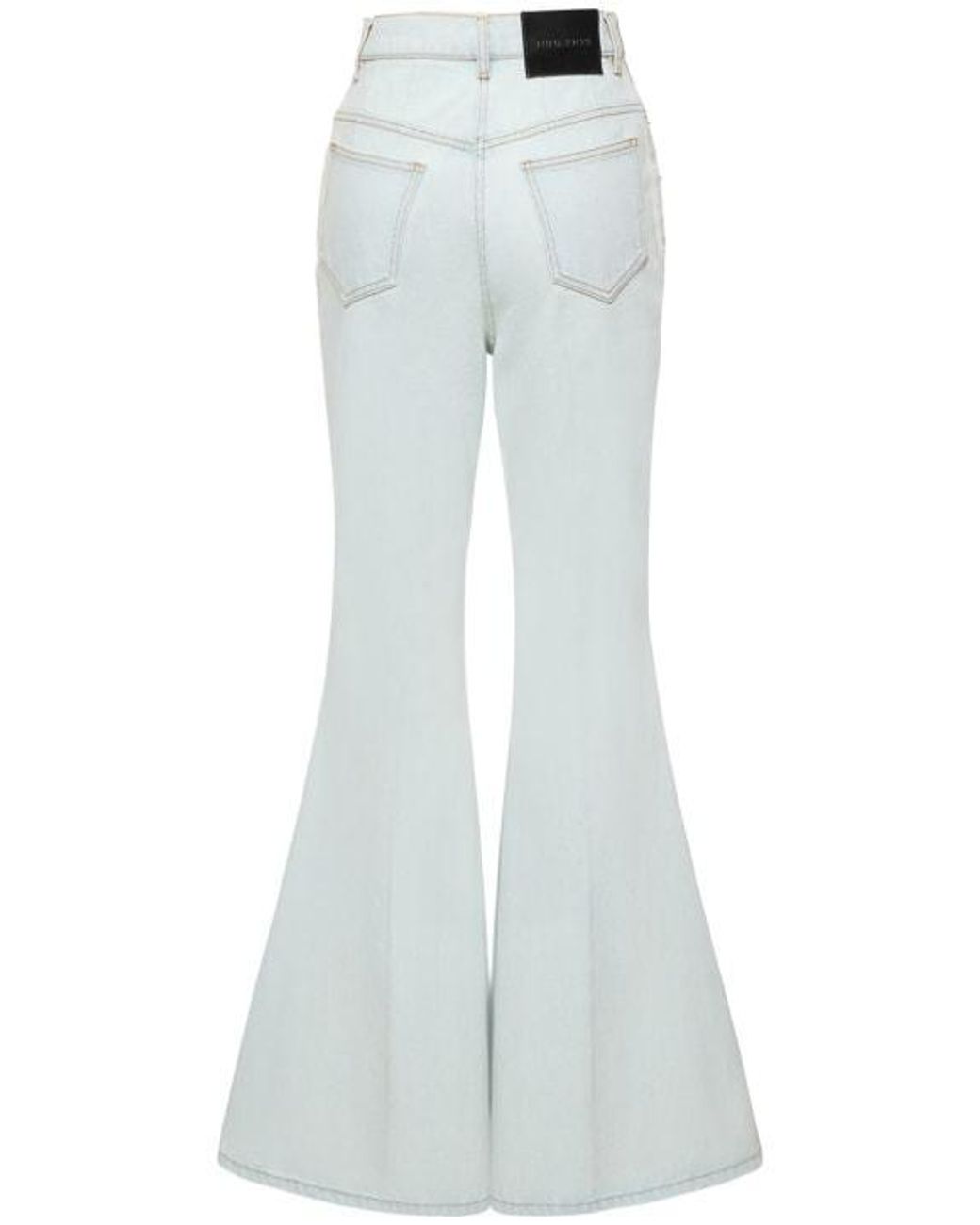 Nina Ricci Gray High Rise Cotton Denim Flared Jeans