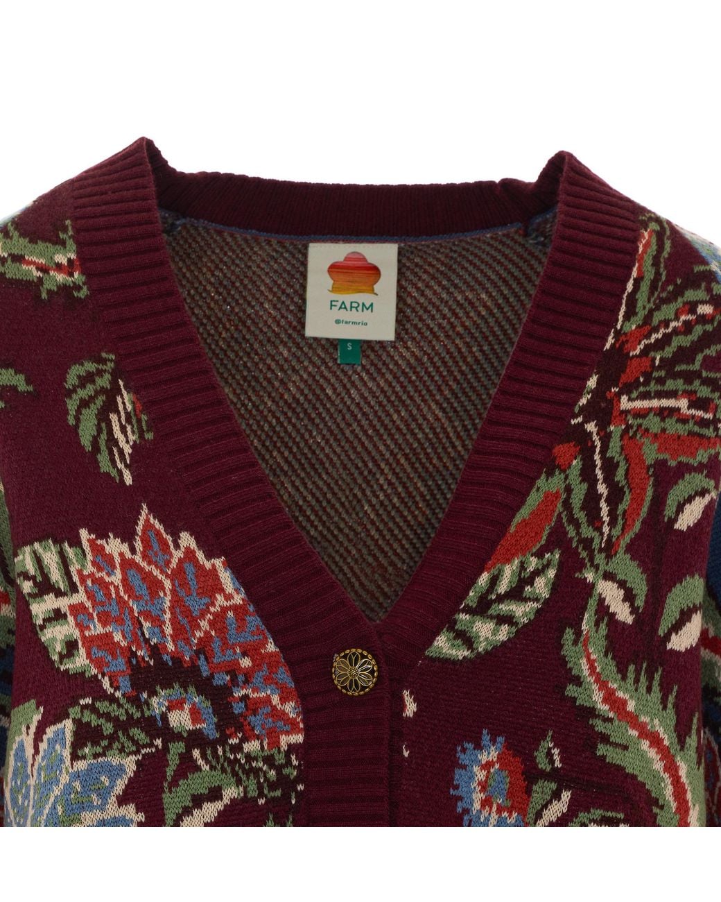 Farm Rio Purple Long-Sleeve Knit Cardigan