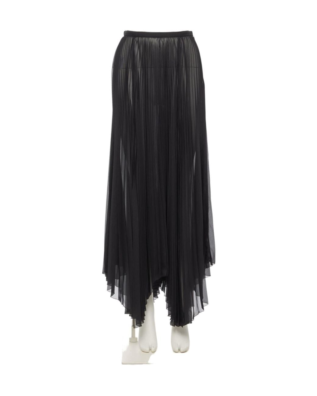 Valentino Black Asymmetric Pleated Skirt