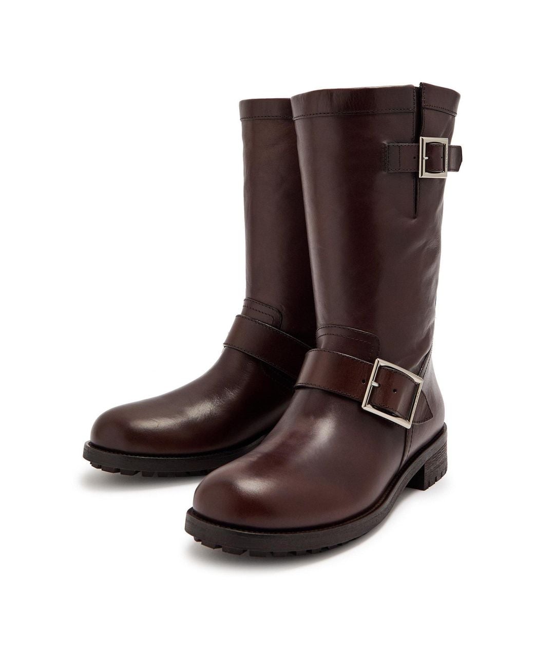 Jimmy Choo Brown Mid Leather Boots