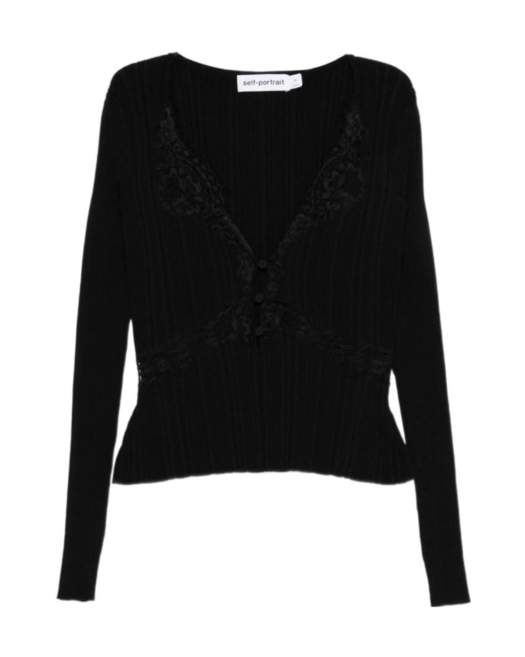 Self-Portrait Black V-Neck Knitwear