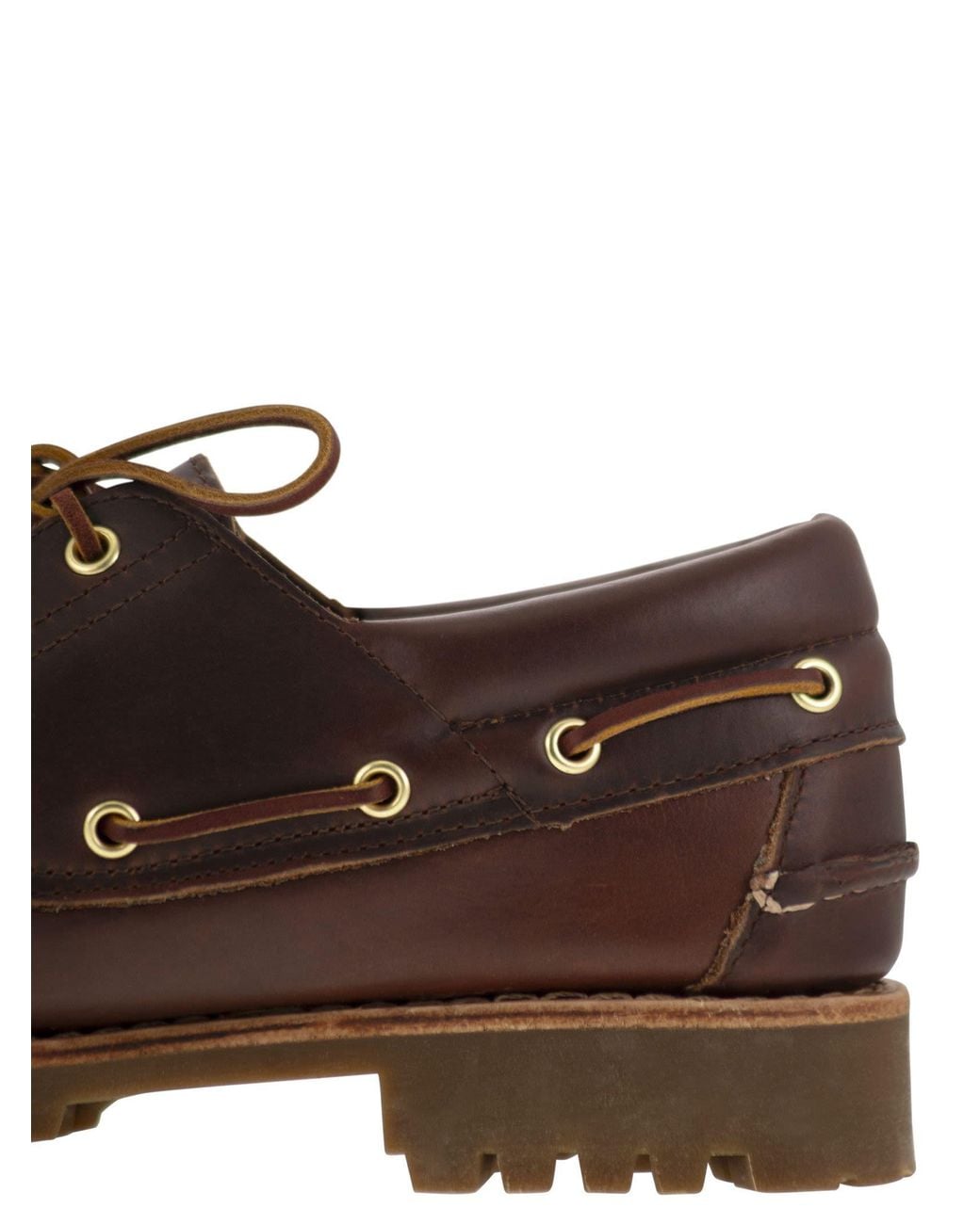 Sebago Brown Acadia Premium Lace-Up Loafers for men