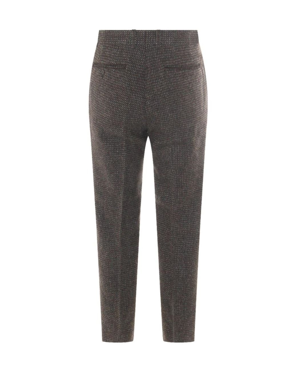 Auralee Gray Pleat Detailed Tweed Pants for men