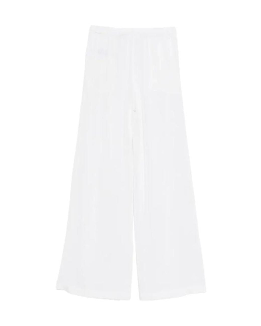 P.A.R.O.S.H. White Baby Girl Drawstring Trousers