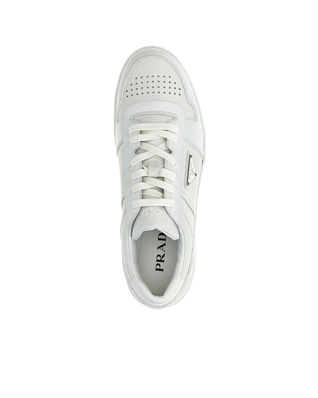 Prada White Downtown Lace-Up Sneakers for men