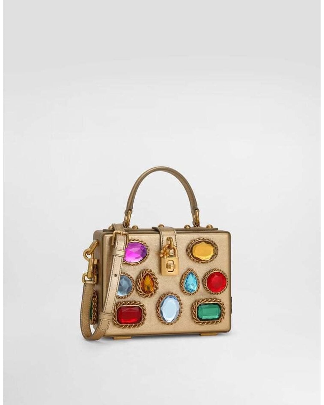 Dolce & Gabbana Multicolor Jewel-Embellished Box Tote Bag
