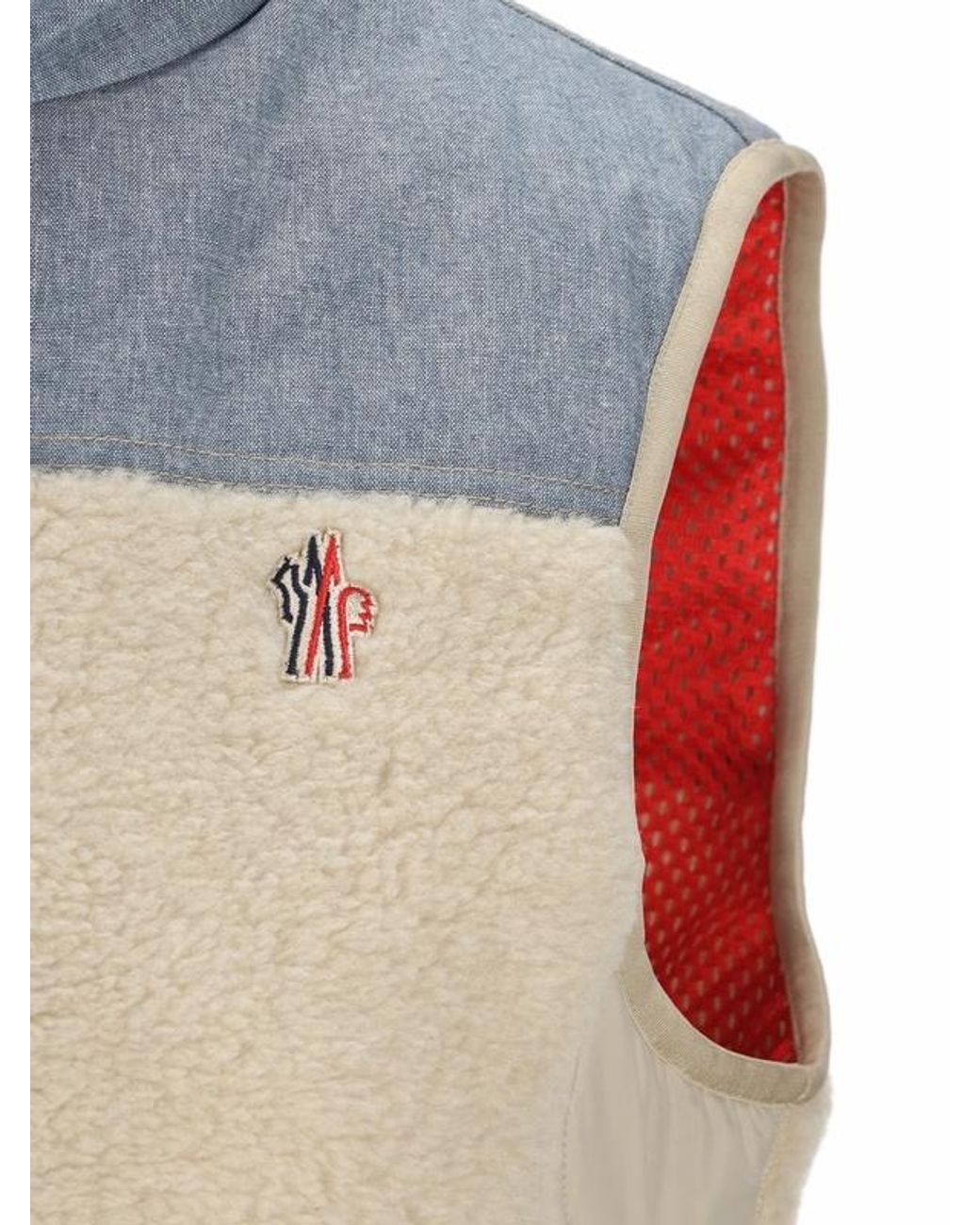 Moncler Blue Grenoble Teddy Chambray Gilet