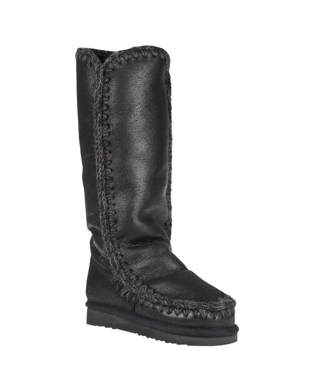 Mou Black Teen Eskimo Knee-High Boots