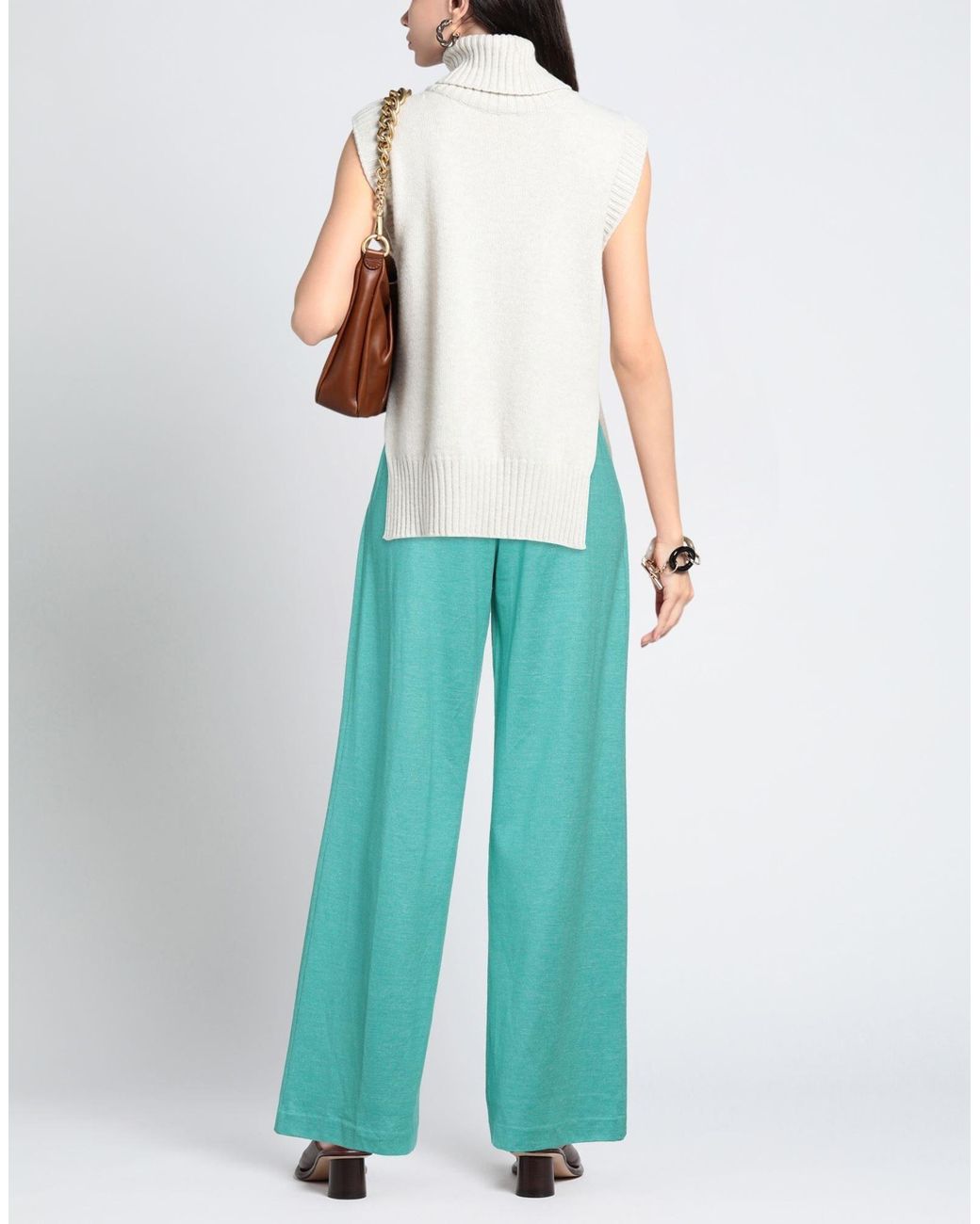 Max Mara Blue High-Waisted Loose Sweatpants