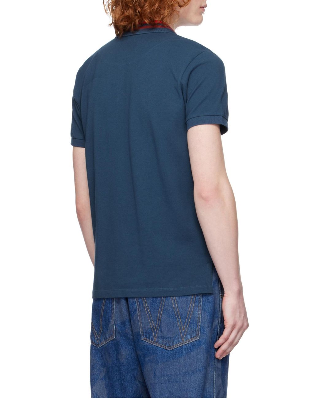 Vivienne Westwood Blue Orb Embroidered Short-Sleeved Polo Shirt for men
